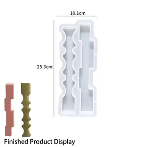 Macro view of long wave and S-shaped silicone mold for DIY candle and plaster art