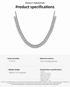 Detailed specs for 925 sterling silver olive branch necklace with 5A cubic zirconia stones