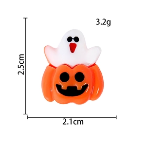 Halloween ghost pumpkin resin charm for DIY jewelry and crafts, 2.5cm height, 3.2g weight