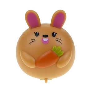 Detail of creative Easter bunny pull-back car toy with cute carrot and rabbit design