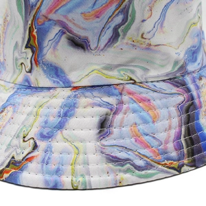 Cappello a secchiello reversibile unisex con stampa marmorizzata e twill di cotone durevole