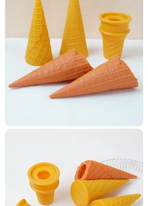 Dettaglio del modello di cono gelato fai-da-te con trama a nido d'ape e design cavo