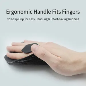 Ergonomic black silicone body scrubber with finger handle and dense exfoliating bristles