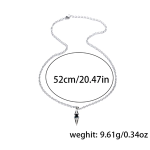 Silver starburst necklace with geometric pendant, 52cm chain length and 9.61g weight specs