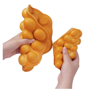 Realistic orange PU bubble waffle model with flexible texture for food display