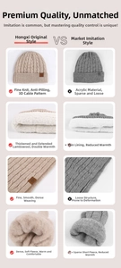 Detail of premium anti-pilling knit pattern and thick fleece lining for winter warmth