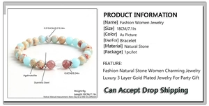 Detail showing natural stone strawberry quartz beads and stainless steel spacers size 0.6cm