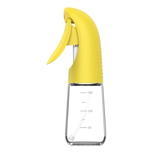 150ml yellow glass oil sprayer bottle with scale for air fryer and kitchen cooking