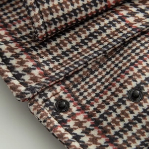 Veste bomber femme avec motif pied-de-poule et boutons-pression métalliques