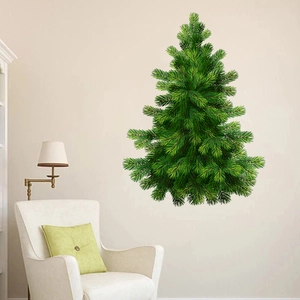 Realistic green Christmas tree wall sticker decal for living room festive decoration