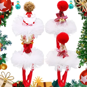 Set of four festive Christmas pet headbands with antlers, sequins and Santa hat designs