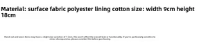 Detailed size specifications for quilted polyester eyewear pouch measuring 9x18 cm