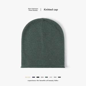 Women Minimalist Wool Knitted Beanie Hat Warm Windproof Round Top Brimless Knit Cap For Autumn Winter Outdoor Daily Casual