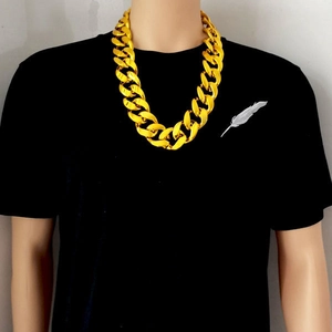 Grote gouden plastic dikke ketting voor hiphop kostuums en podiumoptredens heren