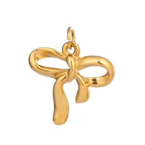 Detailed view of 18K gold butterfly pendant made of waterproof stainless steel
