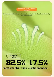 Detail of high-stretch green knit fabric with 82.5% polyester and 17.5% spandex texture