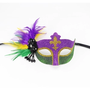 Masque De Mascarade Et Pince À Cheveux En Plumes Avec Paillettes Masque En Plastique Pour Carnaval Mardi Gras Fête Costume