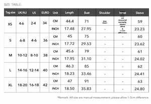 Size chart for Y2K style lace top showing XS to XL measurements in centimeters and inches
