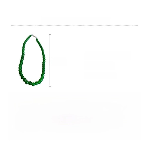 Tableau détaillé des tailles et poids du collier de perles géométriques vert émeraude