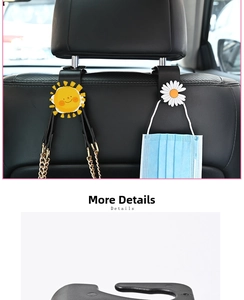 Niedlicher Auto-Rücksitzhaken Detail, Sonne und Gänseblümchen Design, praktischer Organizer.