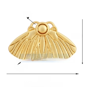 Detailed gold insect charm component showing dimensions 27mm width and wing texture