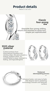 Detailed macro view of S925 sterling silver leaf earrings with multi-stone prong setting