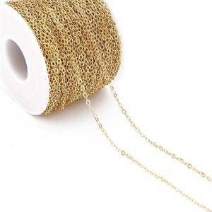 Catena in acciaio inossidabile placcato oro 18K per creazione di gioielli fai da te
