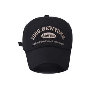 Casquette de baseball en coton noir avec broderie New York 1989 pour hommes et femmes