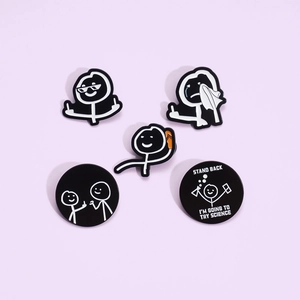 Divertenti Spille Smaltate omino a Stecco Cartoon Set di spille in Lega Laccata Meme Creativi Distintivi per Zaino Giacca Accessori Uomo Donna