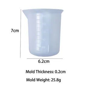100ml silicone measuring cup for resin DIY tools with scale markings and 7cm height