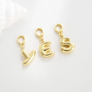 18k gold plated alphabet charms with clasp for DIY jewelry making and pendants