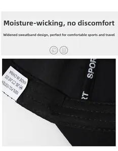 Detail of internal moisture-wicking sweatband and 100% polyester fabric on sports cap