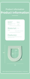 Detailed dimension chart showing size 42x37cm for the waterproof EVA toilet seat cover