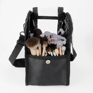 Professional Makeup Brush Bag Crossbody Organizer Transparent PVC Waterproof Oxford Fabric For Makeup Artist Portable Travel Storage