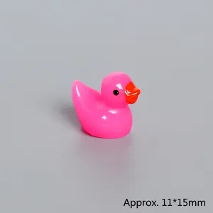 Miniatur-Entenfigur aus pinkfarbenem Kunstharz, 11x15mm, für die Landschaftsgestaltung