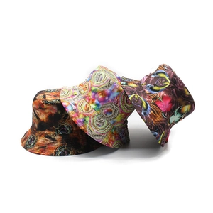 Reversible Bucket Hat Cotton Polyester Printed Sun Protection Wide Brim Tie Dye Galaxy Outdoor Streetwear Unisex