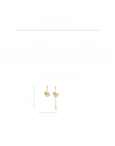 Detailed view of asymmetric horse earrings with gold plating, zircon, and pearls