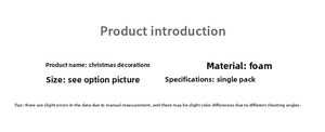 Detailed technical specifications and dimension chart for foam squirrel Christmas ornaments