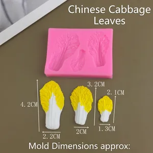 Detailed food grade silicone mold showing realistic cabbage leaf texture for fondant cake