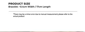 Size specifications for the full diamond bracelet showing 0.4cm width and 17cm length