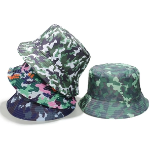 Camouflage Bucket Hat Polyester Sun Protection Outdoor Fishing Hiking Hunting Summer Sun Cap Unisex Adult