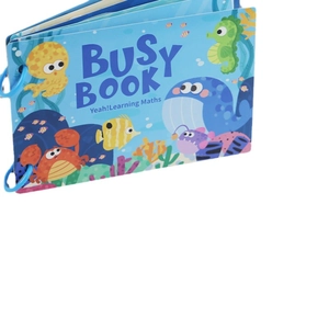 Kids ocean-themed math busy book for early learning and interactive number puzzle skills