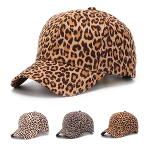 Leopard Print Baseball Cap Women Adjustable Animal Pattern Curved Brim Polyester Casual Outdoor Sunshade Peaked Hat
