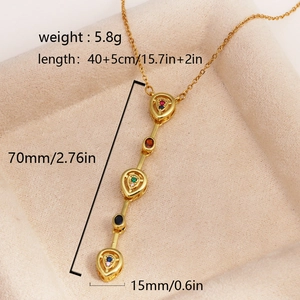 Detailed view of hip hop necklace with pendant size dimensions and chain length