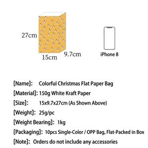Christmas snowman paper gift bag made of 150g kraft paper, 15x9.7x27cm size
