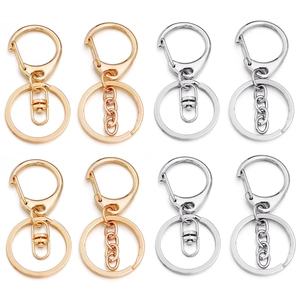 Three-piece lobster clasp keychains in gold and silver for DIY jewelry making