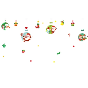 Christmas window decals set with Santa, reindeer, and snowmen for festive glass decoration