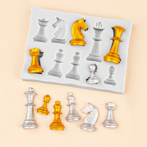 Silikonform für Schachfiguren zum Basteln von Fondant, Schokolade und Epoxidharz