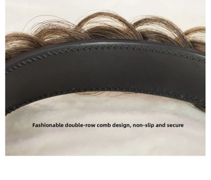 Detail of wide braided headband showing non-slip double-row teeth for secure hair grip