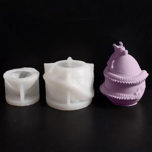 3D dragon egg silicone mold for DIY resin storage boxes and candle holders
